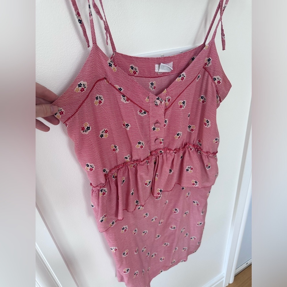 Urban Outfitters Cooperative 100% Silk Floral Ruffle Dress/top | Size Large - Picture 6 of 14